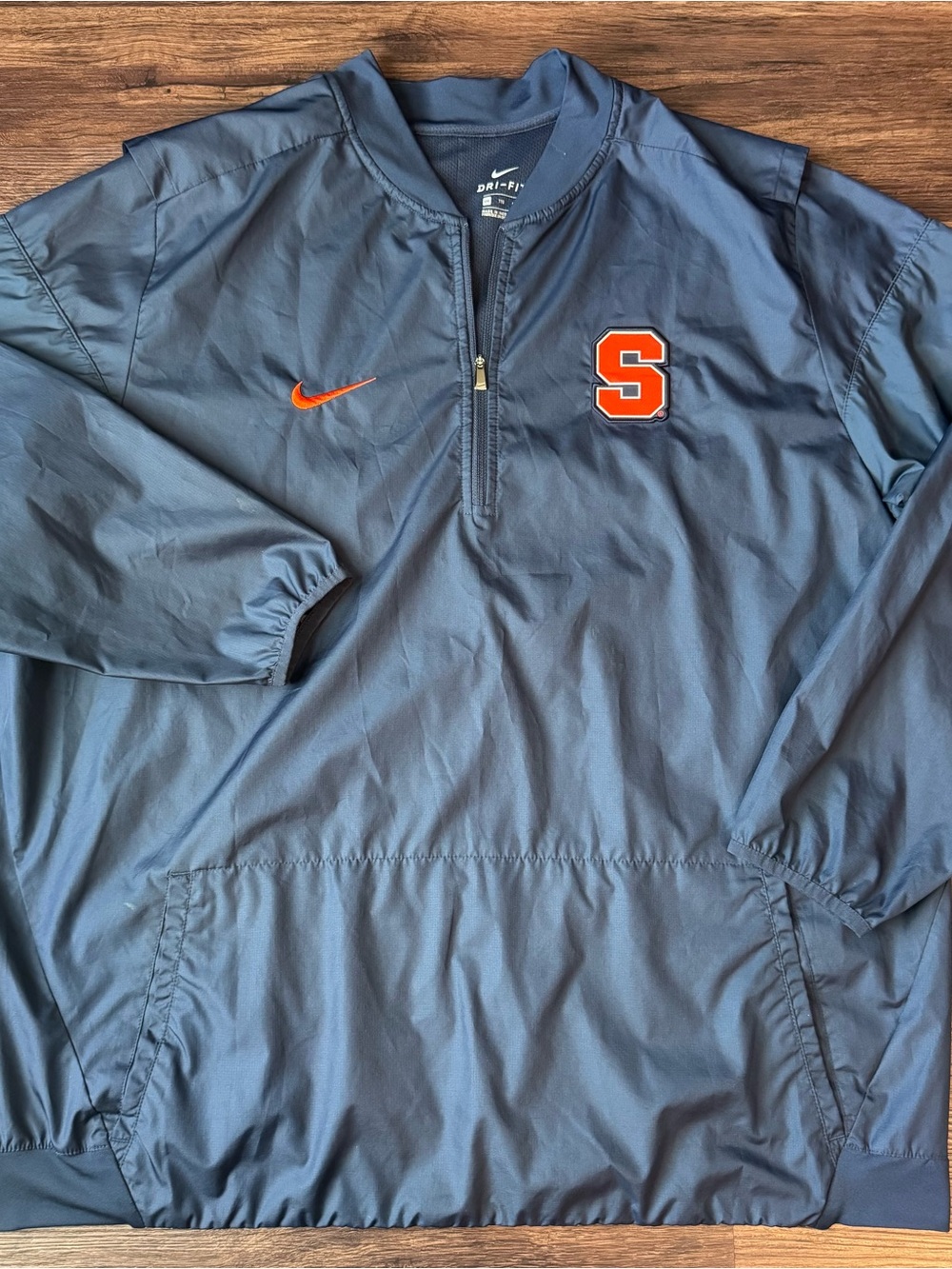 Nike Syracuse Dri Fit Pullover Mens 1/4 Zip Sideline Windbreaker XXL Navy Blue